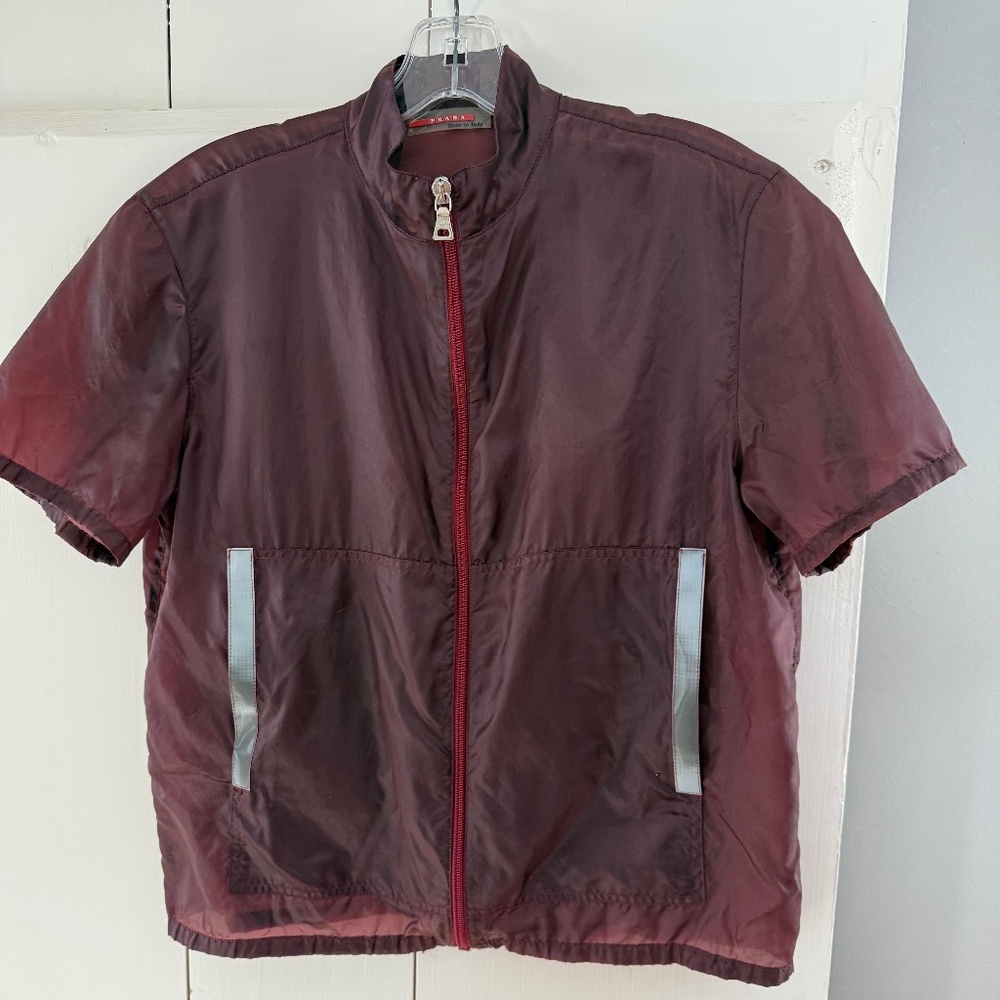 Womens Prada short sleeve zip top